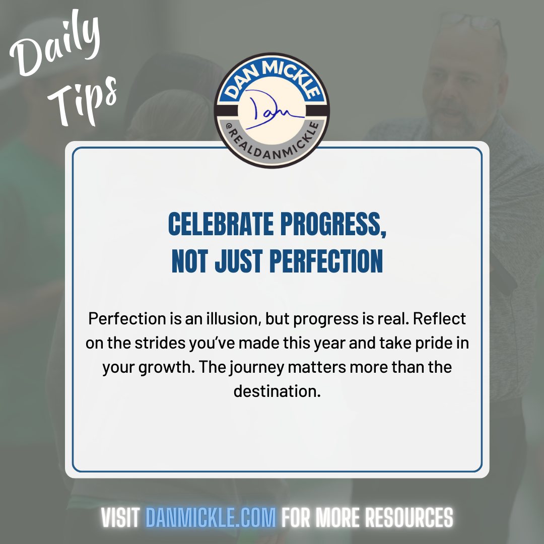 Daily Tip - Celebrate progress, not just perfection.

Perfection is an illusion, but progress is real. Reflect on the strides you’ve made this year and take pride in your growth. The journey matters more than the destination. 

#DontSuck #OneDayOne #HighStandards