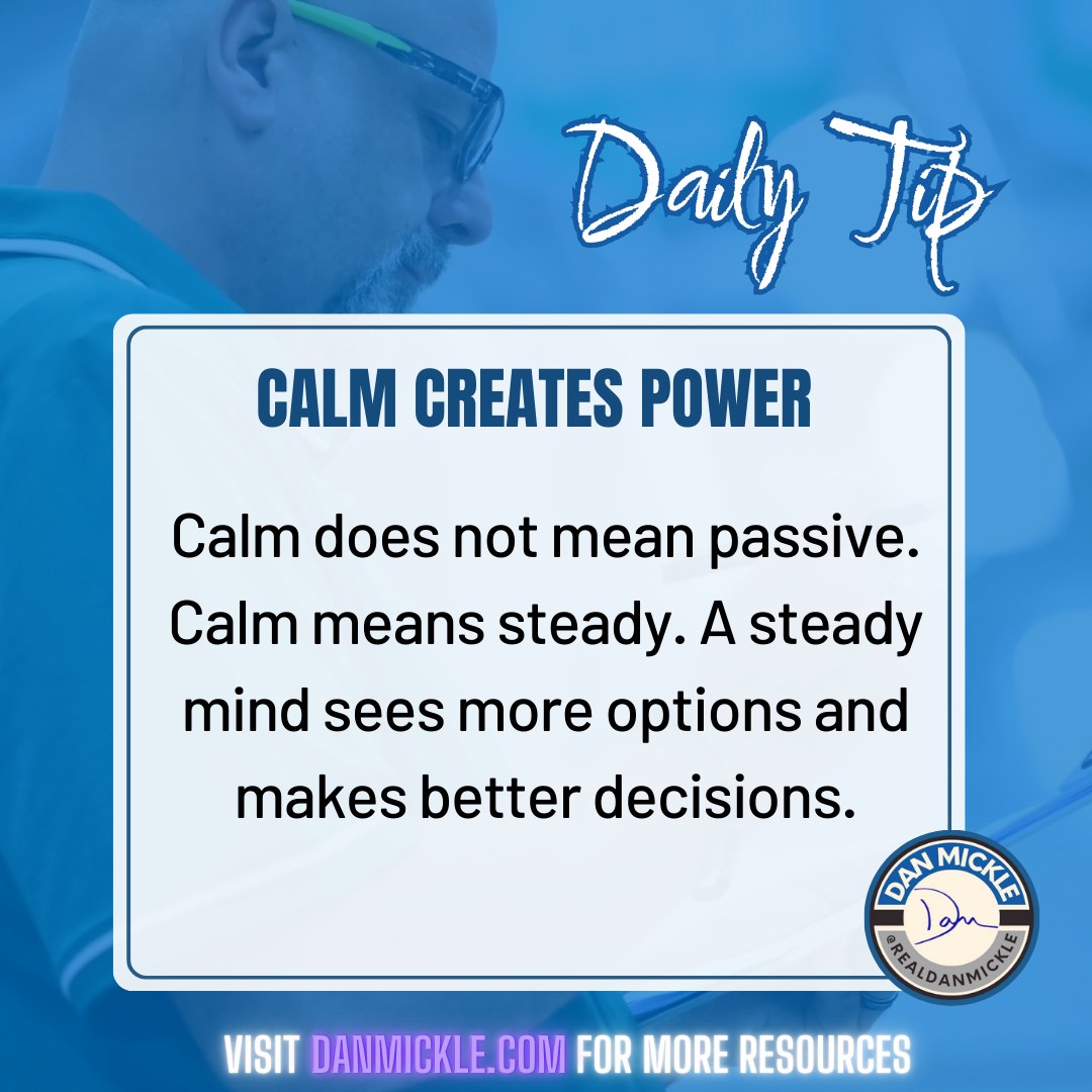 Daily Tip - Calm Creates Power

Calm does not mean passive. Calm means steady. A steady mind sees more options and makes better decisions.

#MentalPerformance #DontSuck #OneDayOne #StayCalm