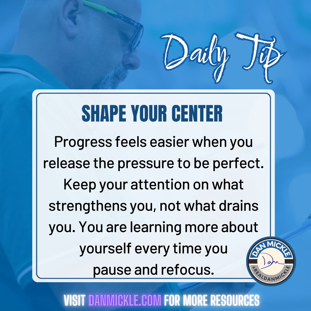 Daily Tip - Shape Your Center

Progress feels easier when you release the pressure to be perfect. Keep your attention on what strengthens you, not what drains you. You are learning more about yourself every time you pause and refocus.

#MentalPerformance #DontSuck #OneDayOne #TrustYourWork
